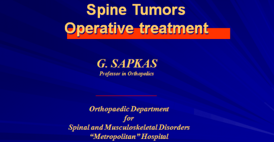 Malignant Cervical Spine TumorsOperative treatment